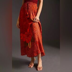 NWOT Farm x Anthropologie Printed Midi Skirt XXS